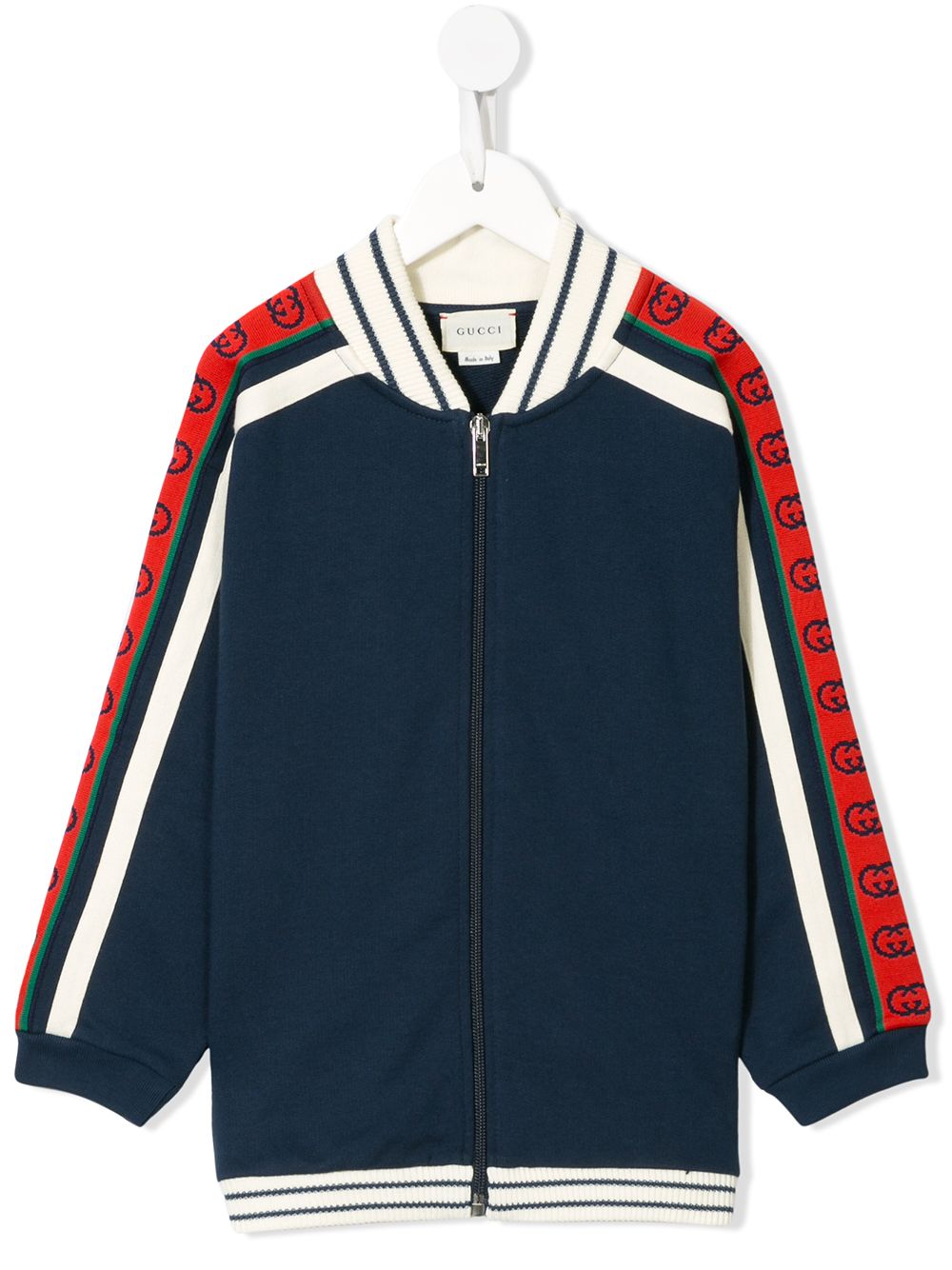 

Gucci Kids sudadera con cierre y panel del logo en contraste - Azul