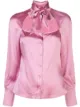 Image 1 of Fleur Du Mal tie neck decollete blouse
