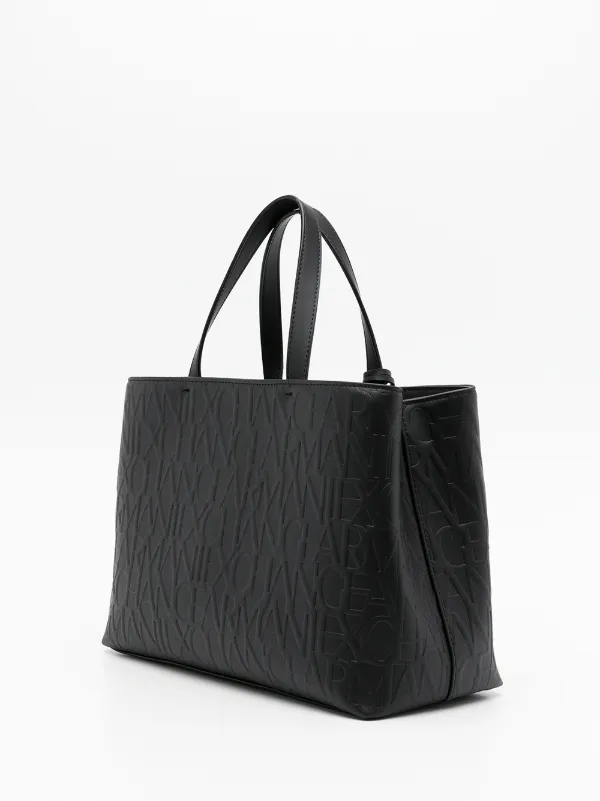 Armani Exchange debossed logo Tote Bag Black FARFETCH IN