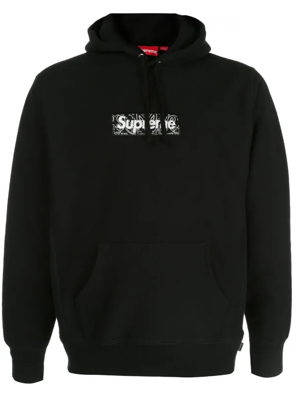 supreme box hoodie black