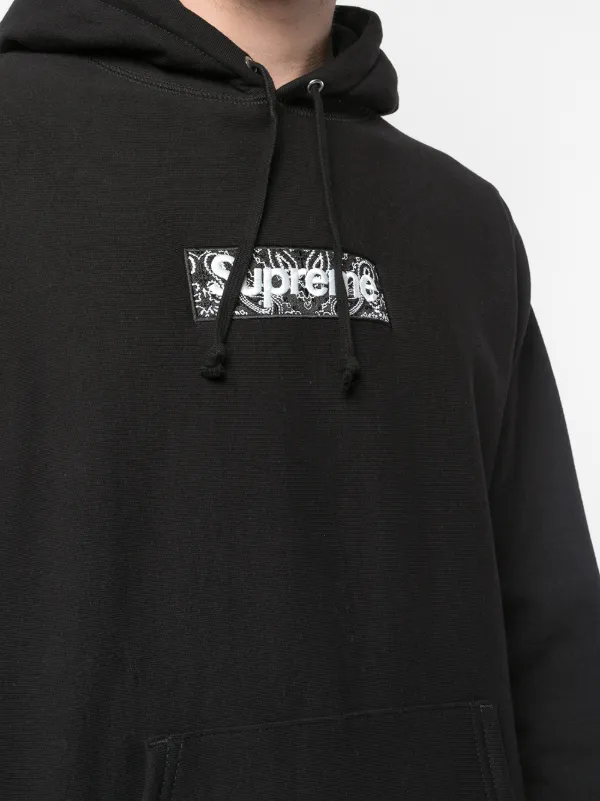 supreme box hoodie black