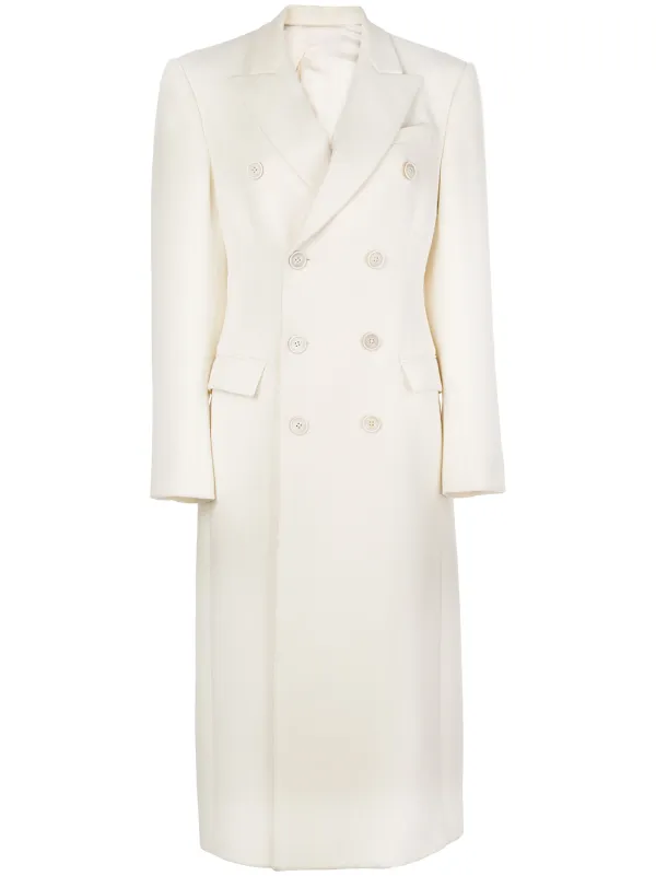 white double breasted coat