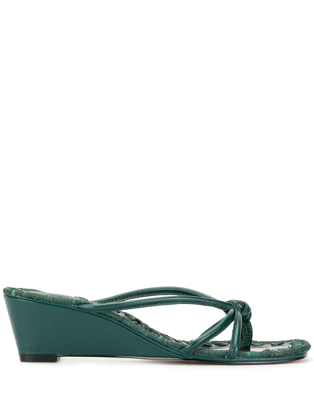 green wedge sandals