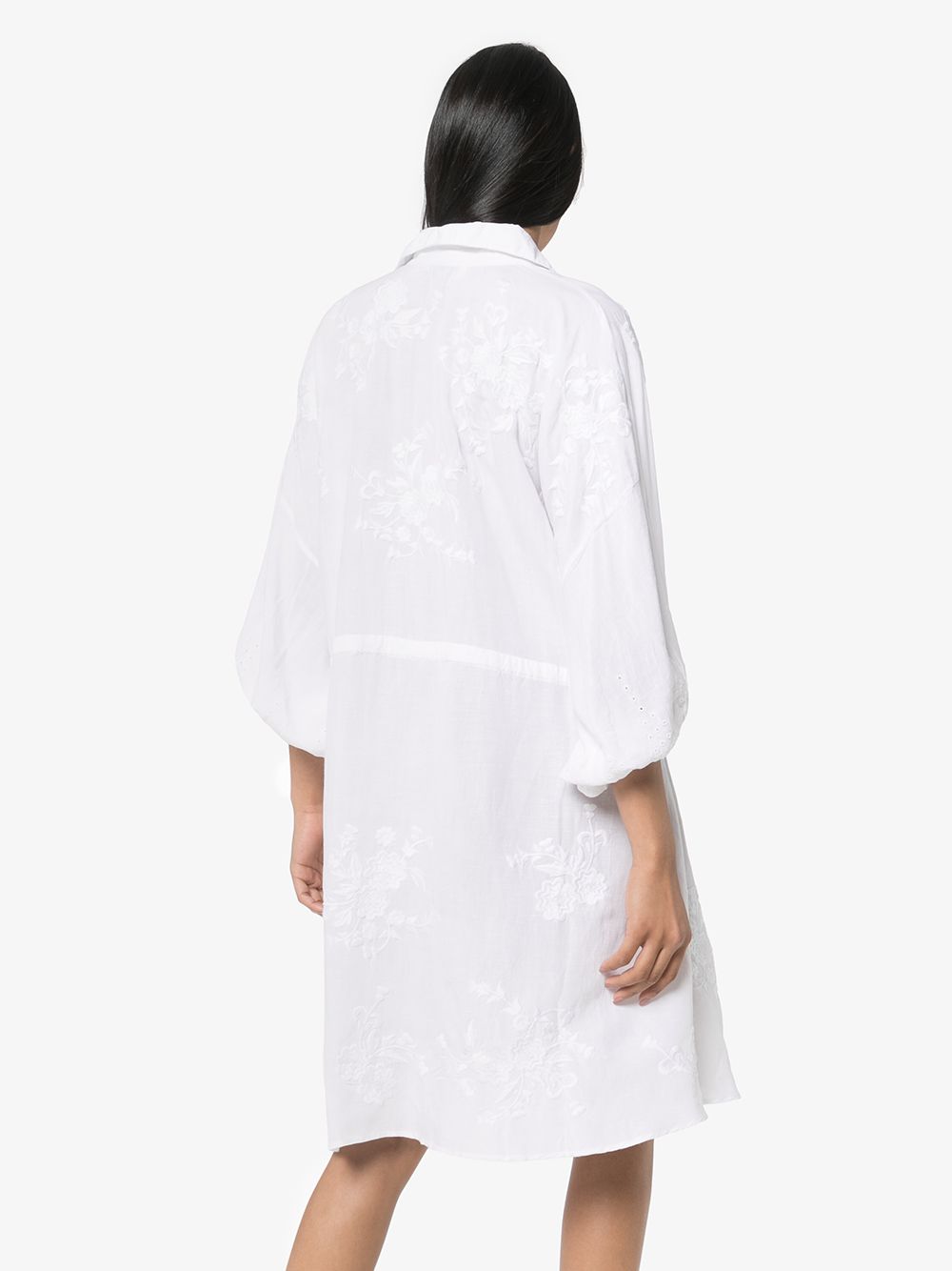 фото All things mochi malaya floral-embroidered shirt dress