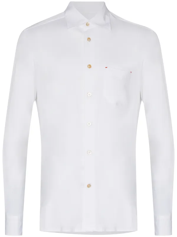 slim fit white long sleeve shirt