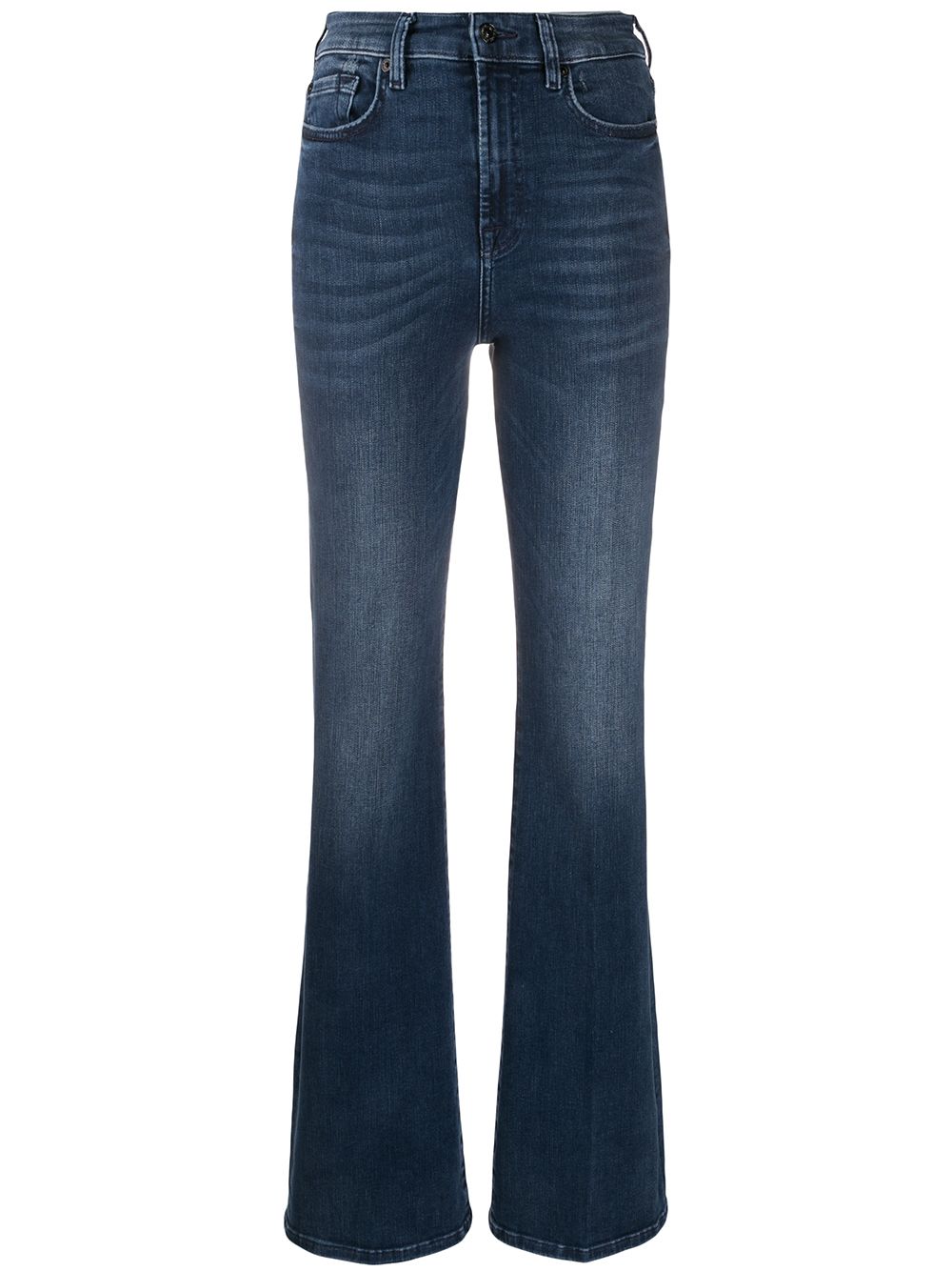 7 For All Mankind Lisha High-waisted Flared Jeans In Blue
