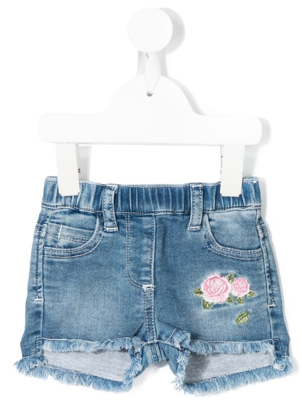 embroidered denim shorts