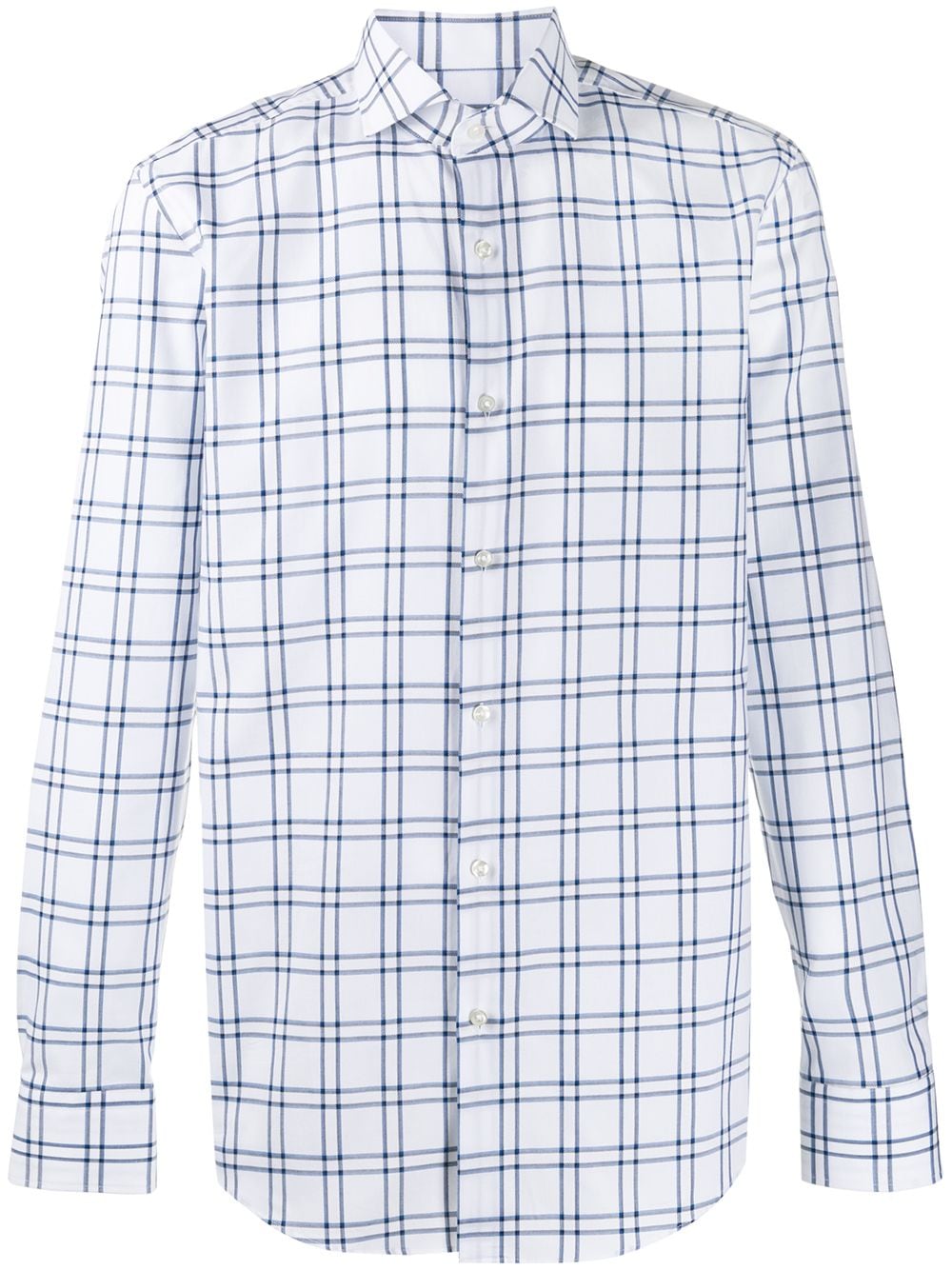 Hugo Boss Checked Shirt In White