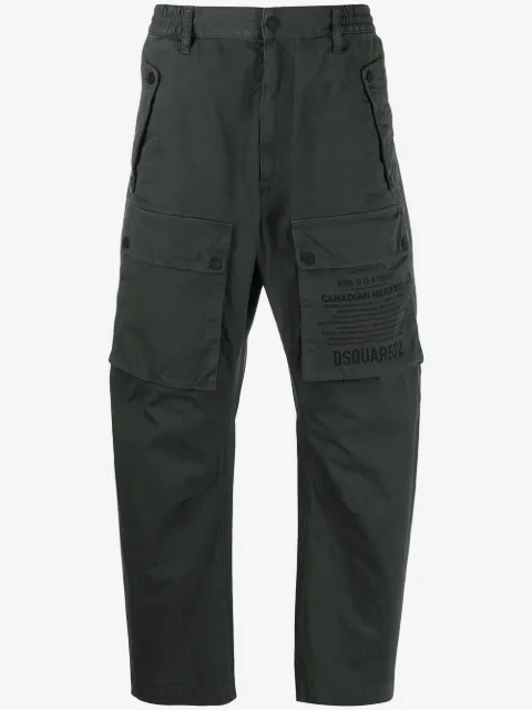 DSQUARED2 pantalon cargo imprimé à poches à rabat