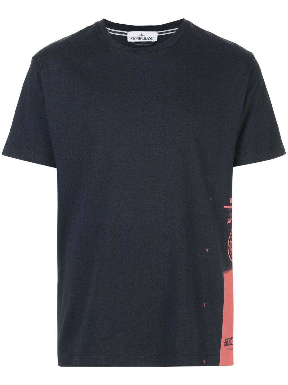 Stone Island Side Print T-shirt In Blue