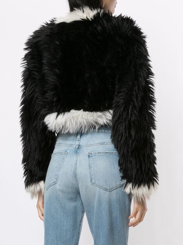 CHANEL Pre-Owned Cropped Faux Fur Jacket - Farfetch