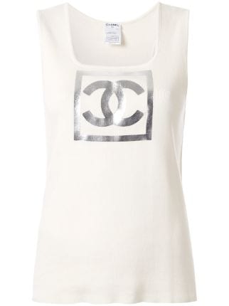Chanel Pre-owned 2001 CC Mademoiselle Print Sweatshirt - White