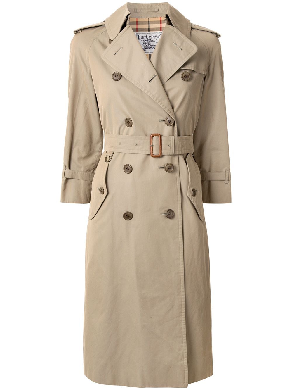 Pre-owned Burberry Double-breasted Trench Coat In Brown