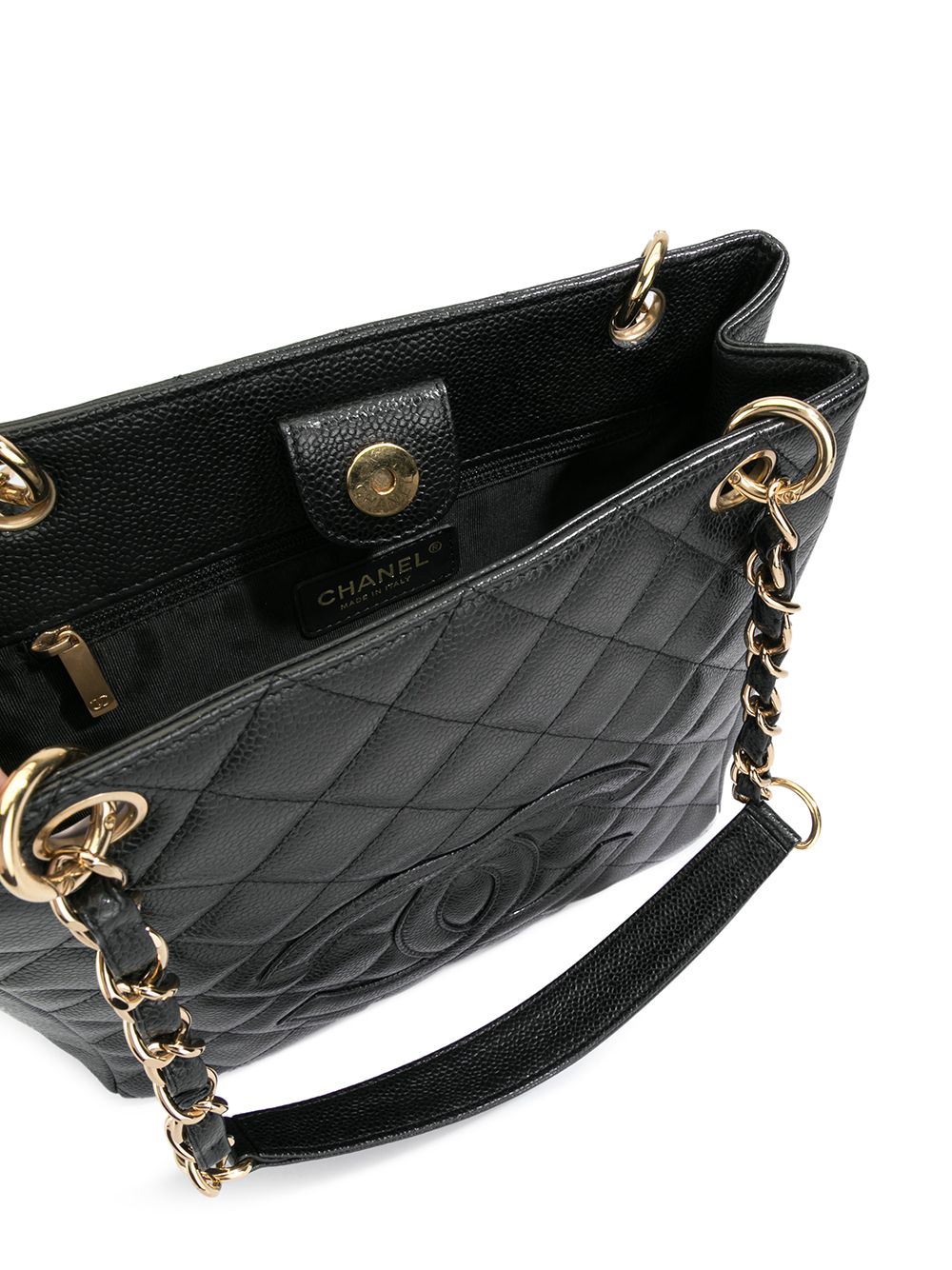 фото Chanel pre-owned стеганая сумка-тоут 2003-го года с логотипом cc