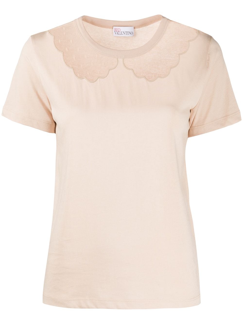 Red Valentino Tulle Insert T-shirt In Pink