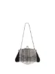 Image 1 of Black & Brown Flora crystal fringe clutch bag