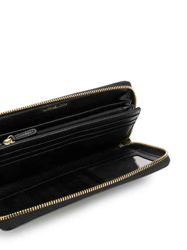 Michael Michael Kors Logo Plaque Wallet Black FARFETCH AU