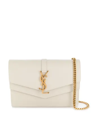 Saint laurent sulpice double flap shop crossbody wallet on a chain