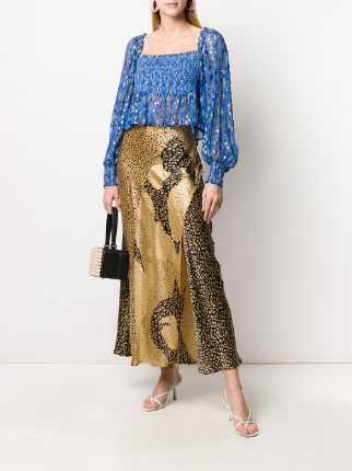 Parker leopard-print silk skirt展示图