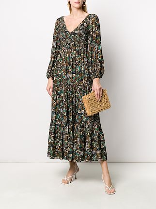 Lottie Klimt Wave-print tiered dress展示图