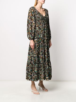 Lottie Klimt Wave-print tiered dress展示图