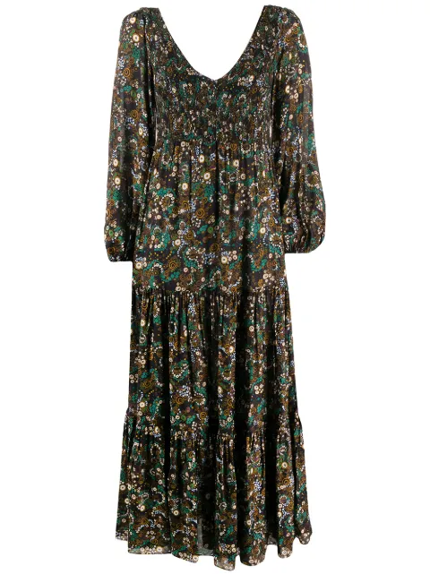 Rixo robe volantée Lottie Klimt imprimée