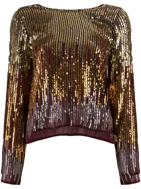 Rixo Bettina ombré sequinned blouse