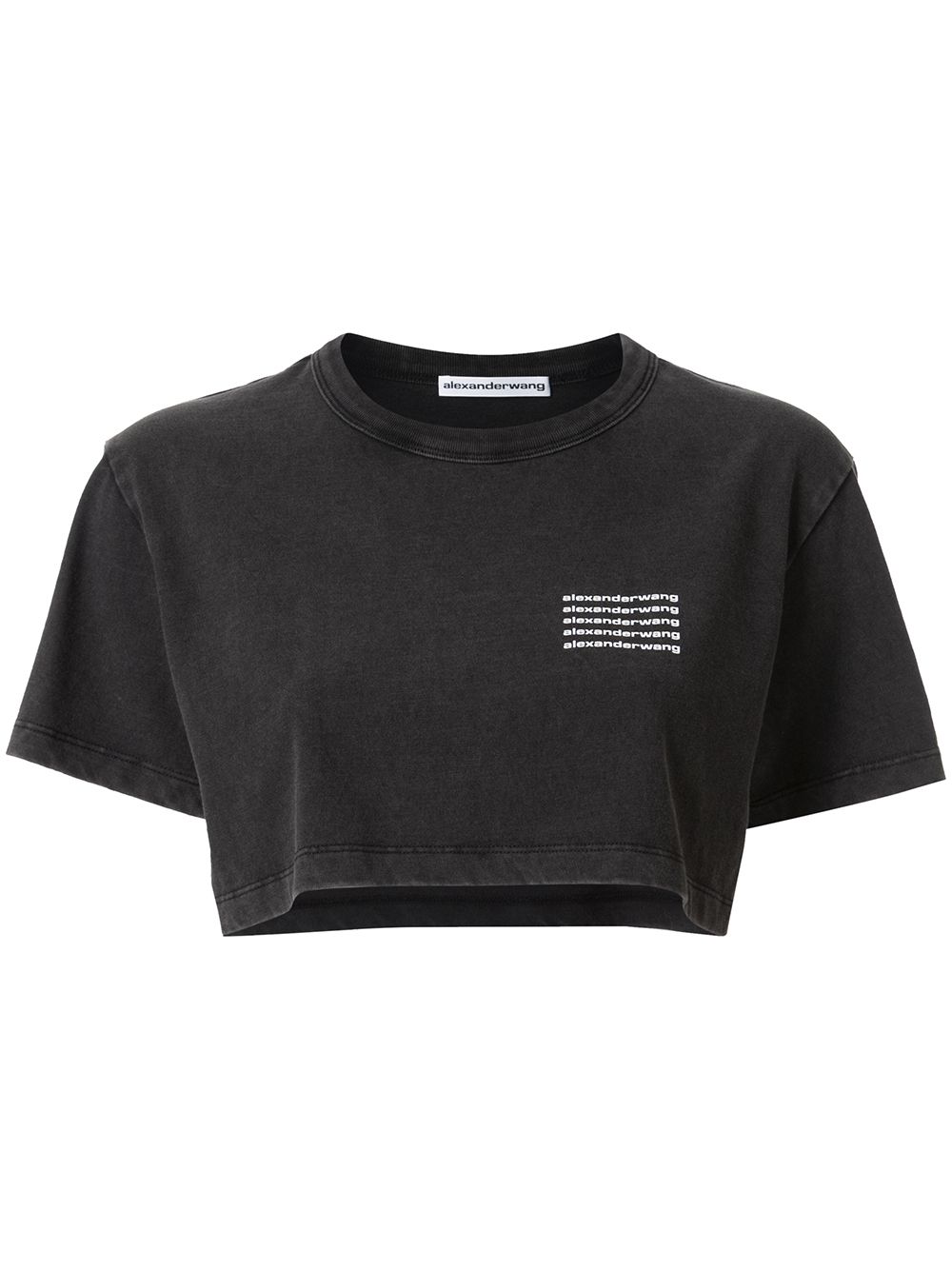Alexander Wang Logo-print Acid Wash T-shirt In Grey | ModeSens