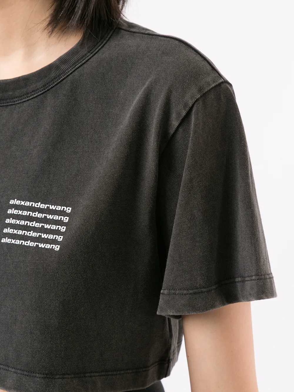 Alexander Wang Cropped Acid Wash T Shirt Farfetch