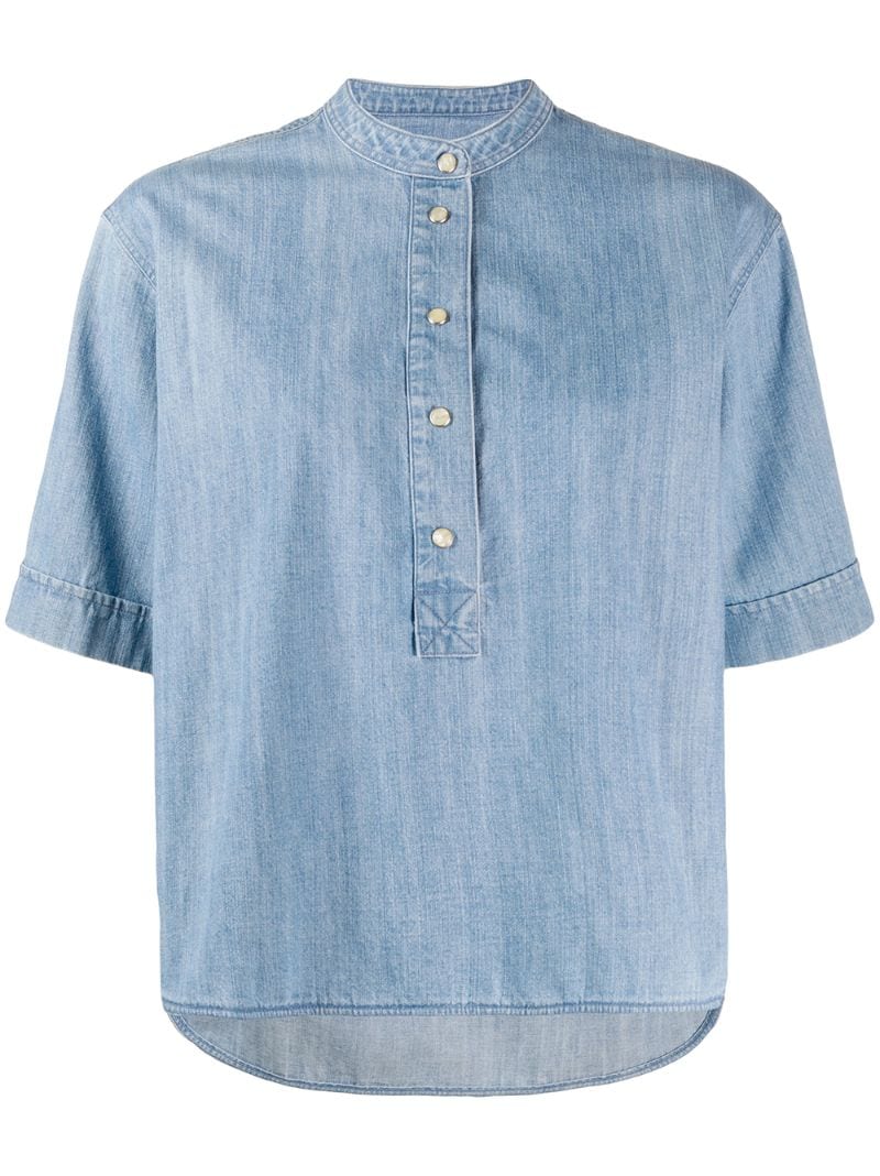 Ymc You Must Create Denim Blouse In Blue