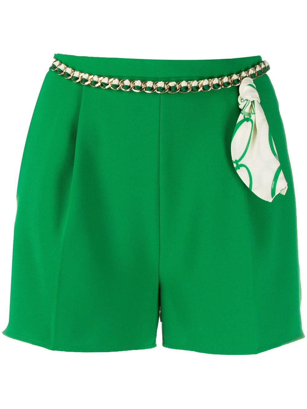 Elisabetta Franchi Belt Detail Shorts In Green