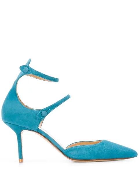 Francesco Russo double strap pointed toe pumps
