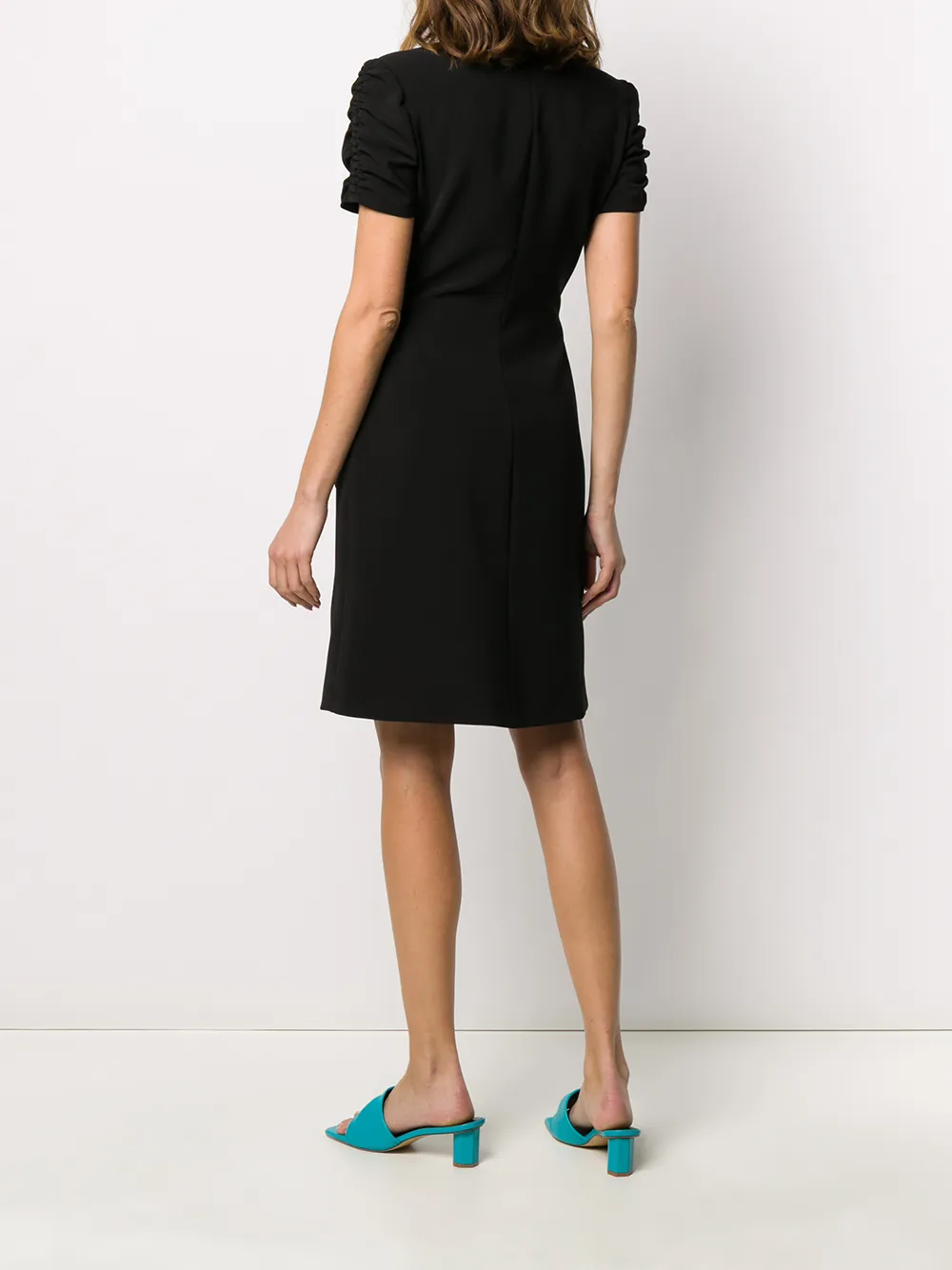 black wraparound dress