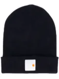 A.P.C. x Carhartt WIP ribbed knit logo beanie - Blue