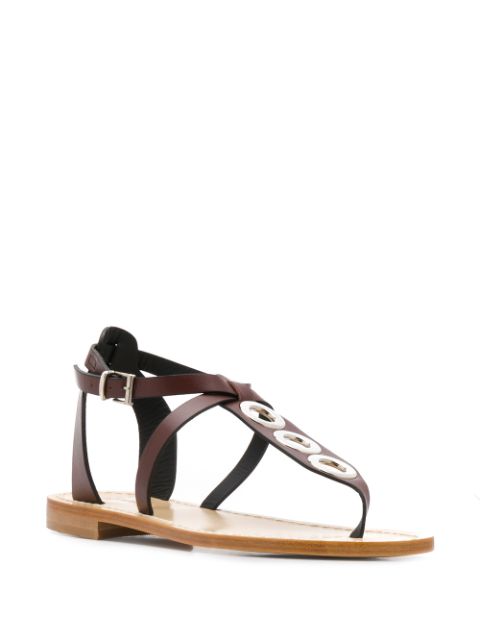 Shop P.a.r.o.s.h T-bar Sandals In Brown