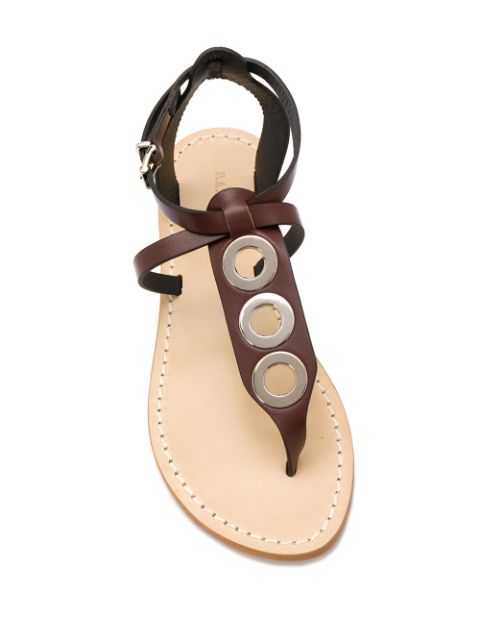 Shop P.a.r.o.s.h T-bar Sandals In Brown