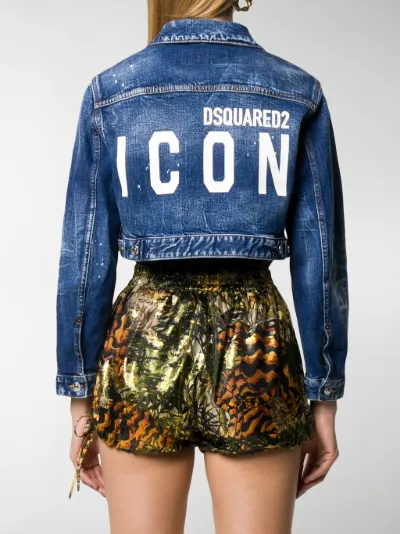 Dsquared2 Icon cropped denim jacket 