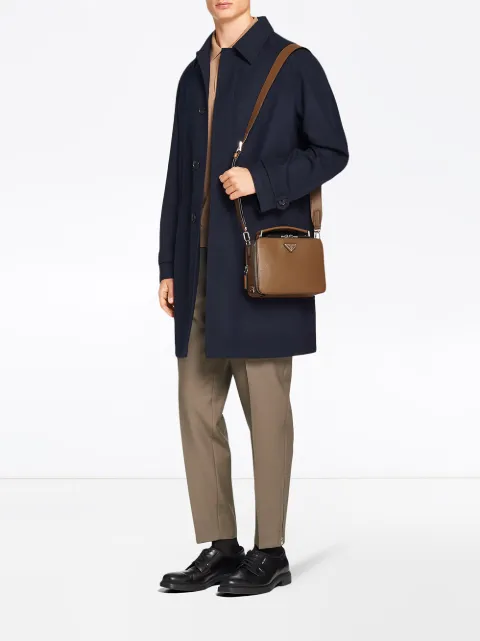 prada brique saffiano leather bolsa