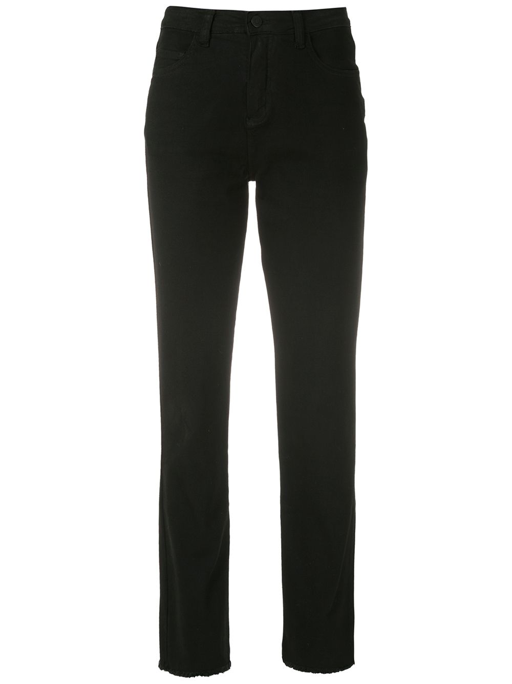 Shop Osklen Frayed Hem Straight-leg Jeans In Black