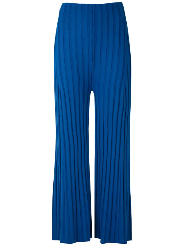 flared knit trousers