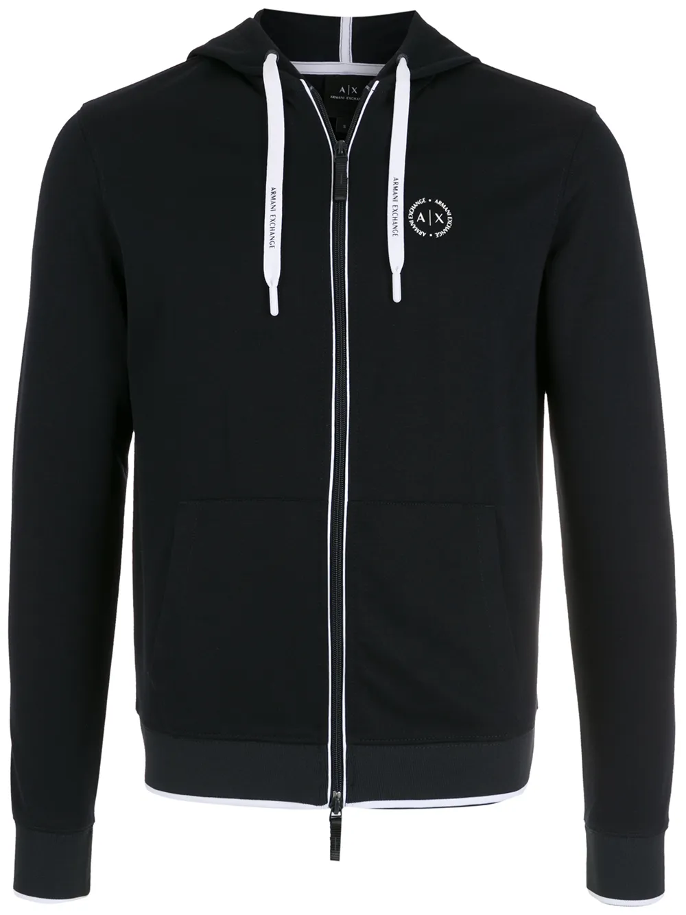 hoodie zippé à logo imprimé