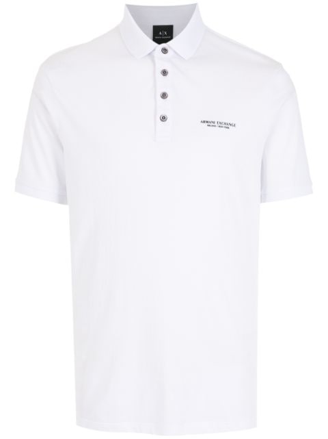 Armani Exchange logo-print polo shirt