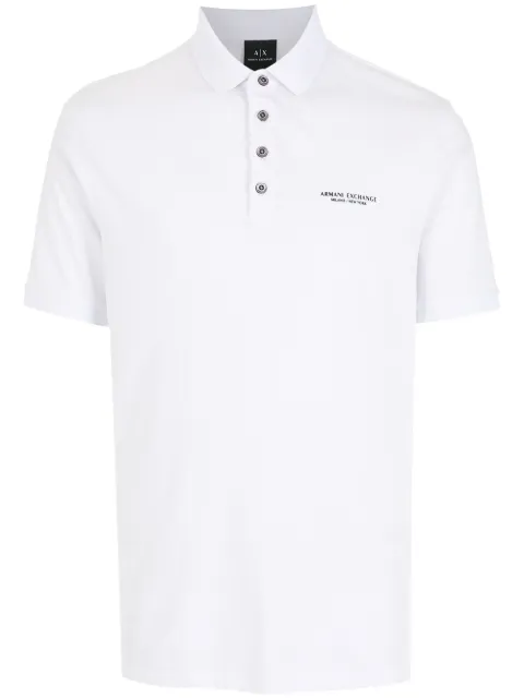 Armani Exchange logo-print polo shirt