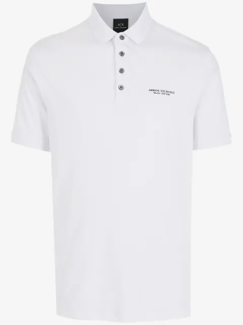 Armani Exchange logo-print polo shirt