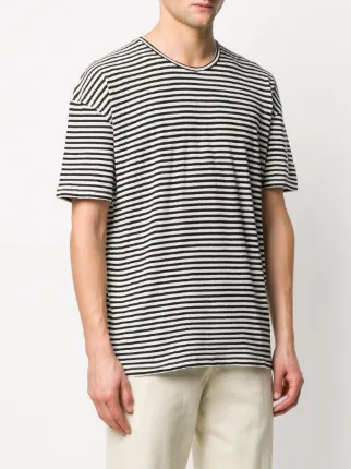 stripe print T-shirt展示图