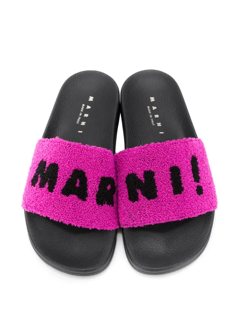 Marni Fluffy Logo Slides - Farfetch