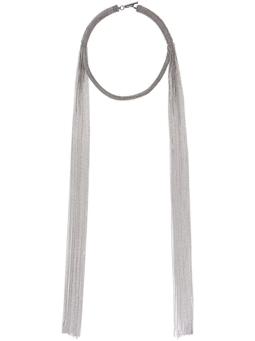 Brunello Cucinelli Chain Detail Clasp Necklace In Silver