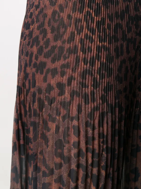 pleated leopard print dress