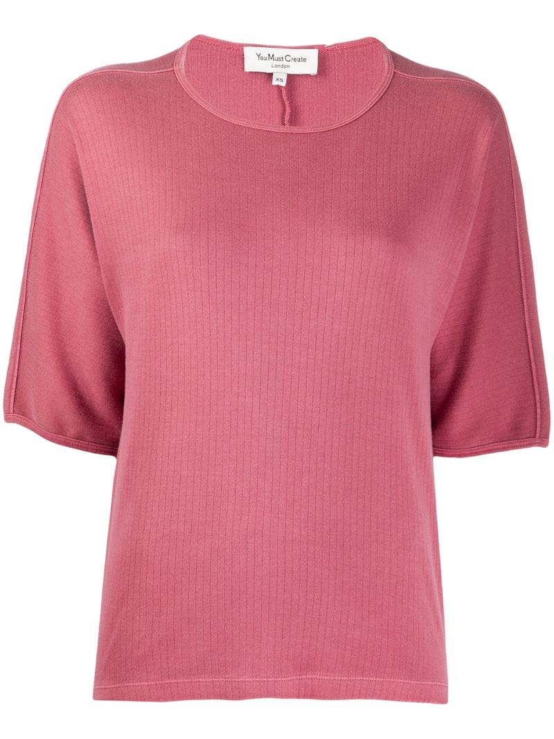 Ymc You Must Create Ribbed Loose-fit Cotton T-shirt In Pink