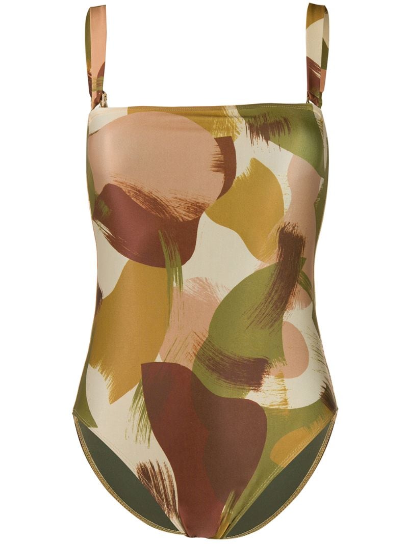 Ymc You Must Create Abstract Print Swimsuit In Green